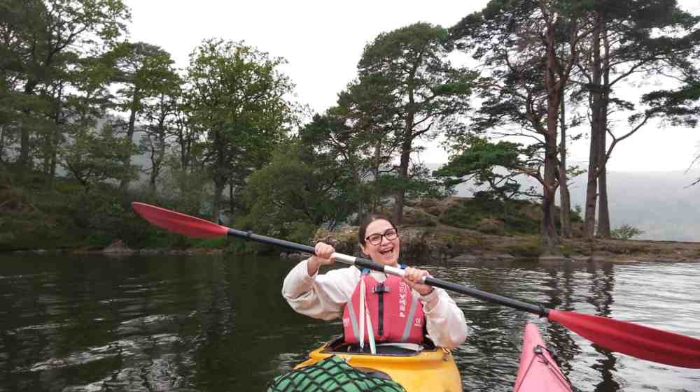 A guest enjoying a Lake District Kayak Adventure.