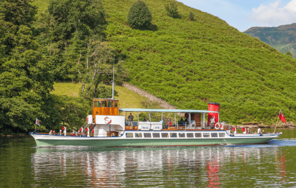 Scenic lake cruises with Ullswater Steamers, offering stunning views of the Lake District