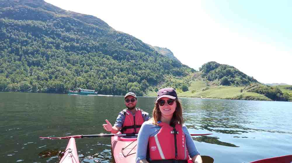A beautiful day kayaking in the Lake District on Ullswater